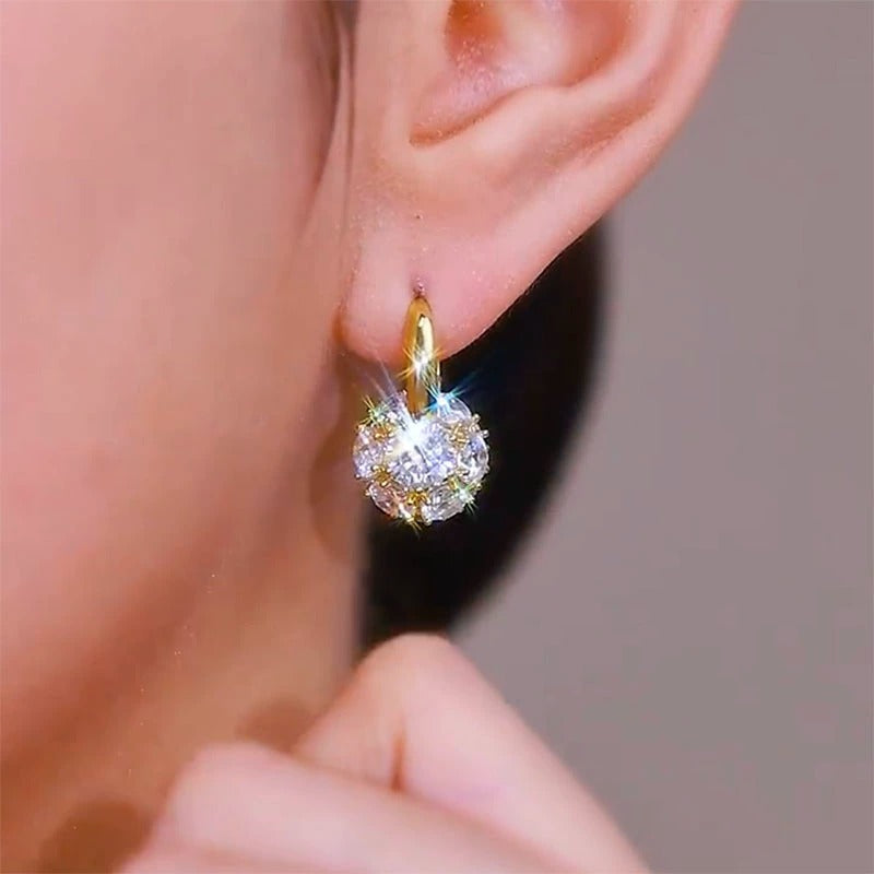 Golden Dusk zirconia earrings(18k gold plated)