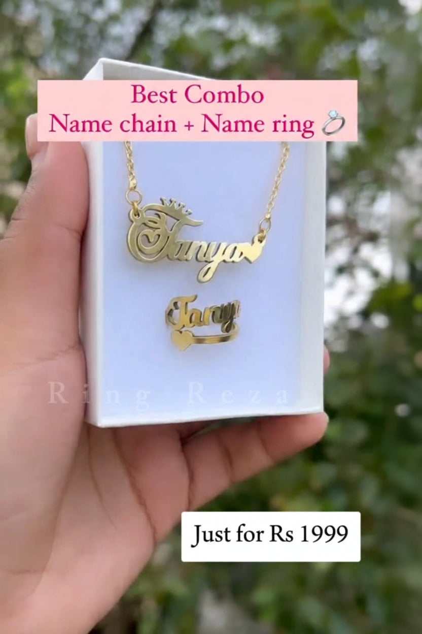 Customized Name Necklace And Ring
