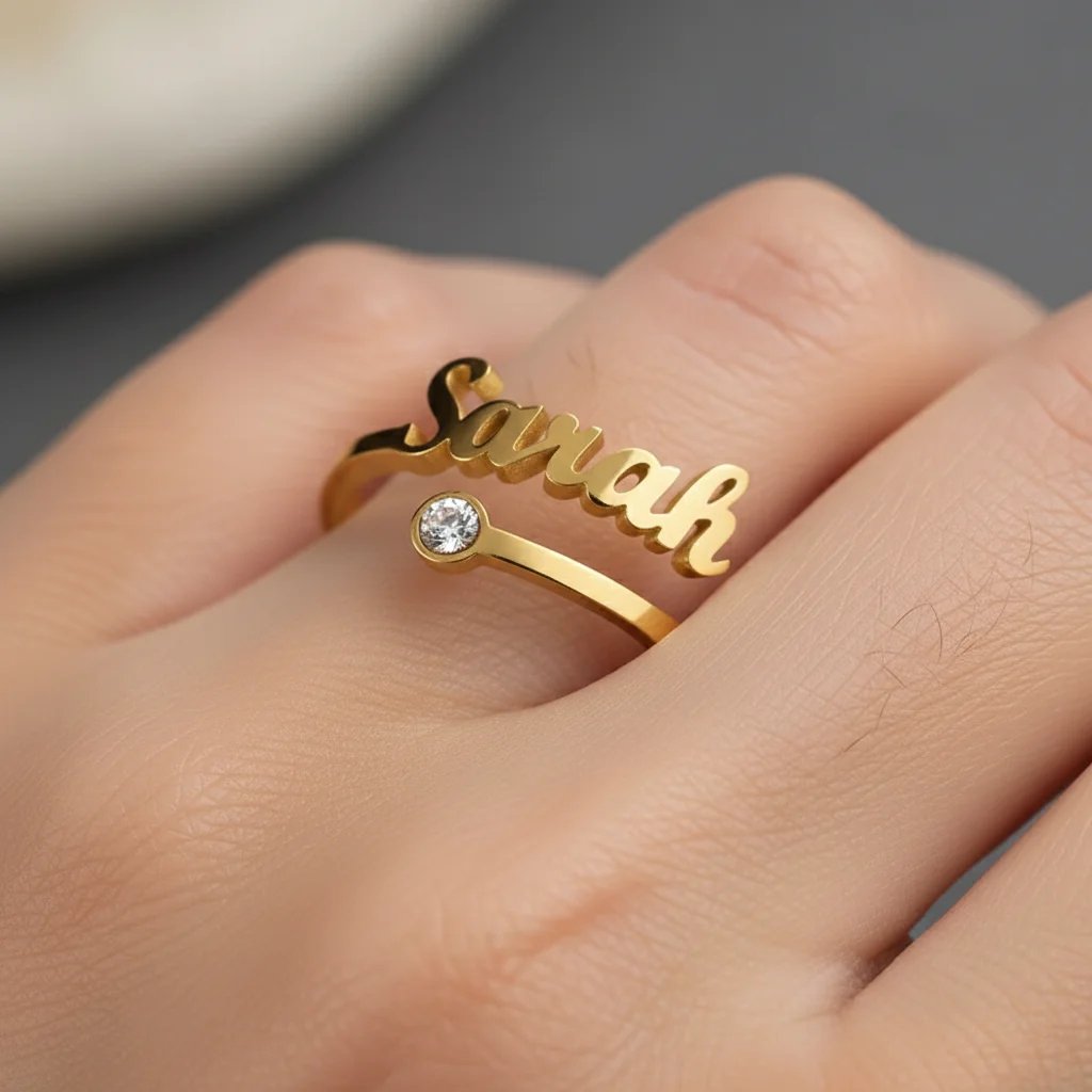 Custom Stone Name Rings