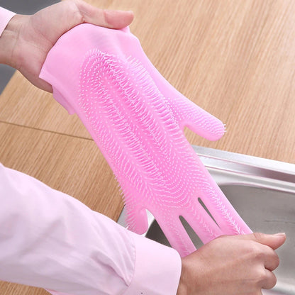 Multipurpose Silicone Cleaning Gloves for Dishwashing, Car Wash, Kitchen and Bathroom