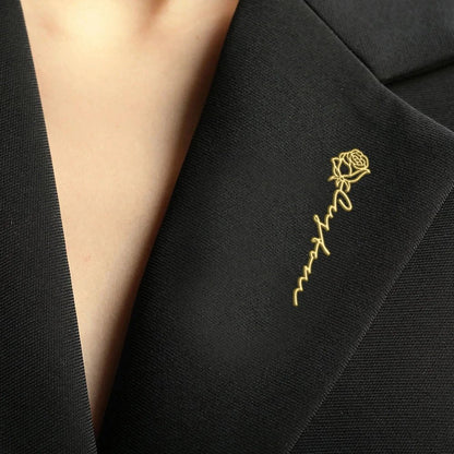 Custom Flower Name Brooch