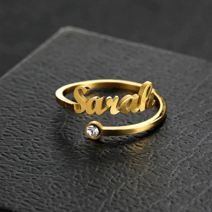 Custom Stone Name Rings