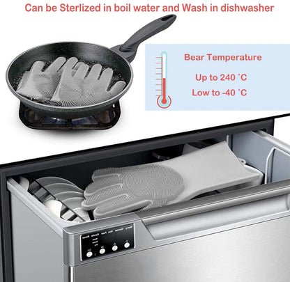 Multipurpose Silicone Cleaning Gloves for Dishwashing, Car Wash, Kitchen and Bathroom