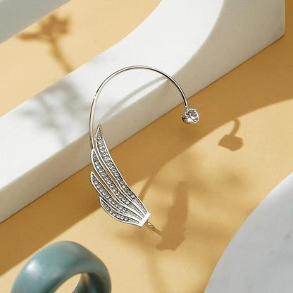 Wing S925 Sterling Silver Earrings (18K White Gold Plated)