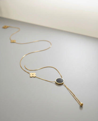 Golden Clover Lariat Pendant
