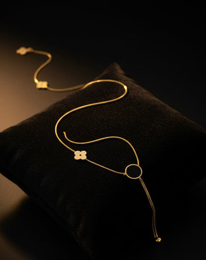 Golden Clover Lariat Pendant