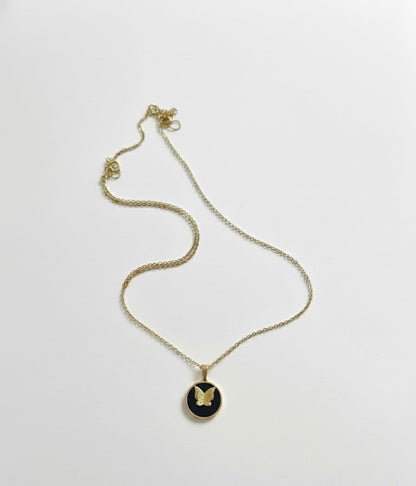 Golden Aura Circle Eclipse Butterfly Pendants