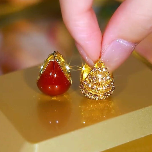 American diamond zircon earrings(24k gold plated)