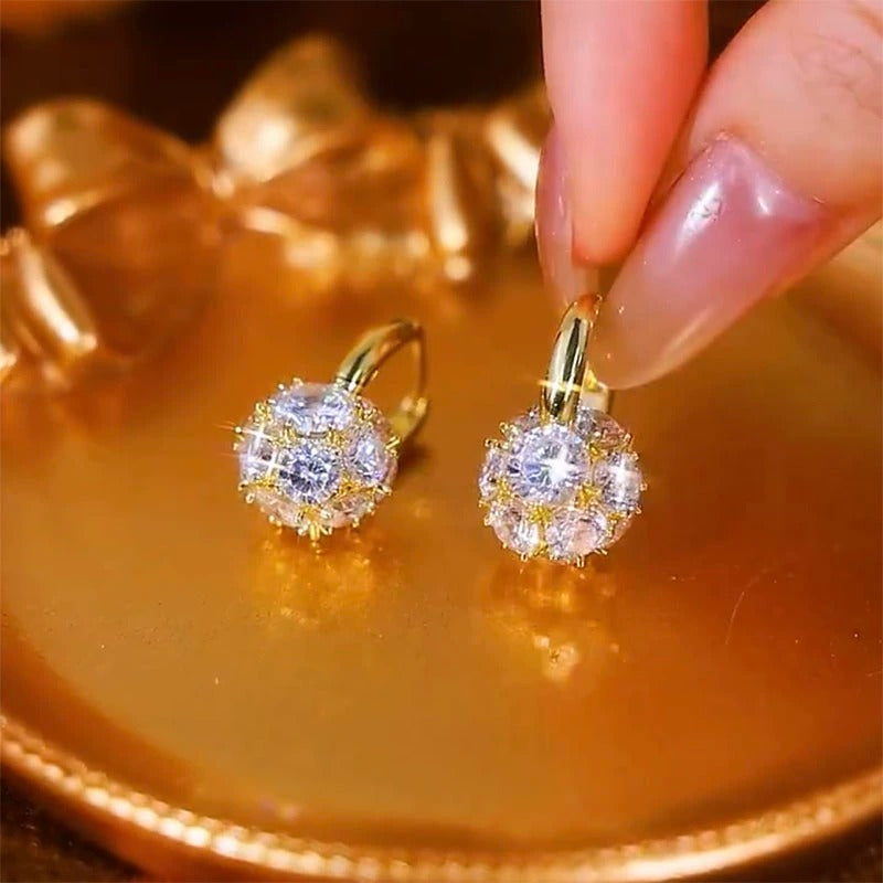 Golden Dusk zirconia earrings(18k gold plated)