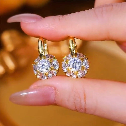 Golden Dusk zirconia earrings(18k gold plated)