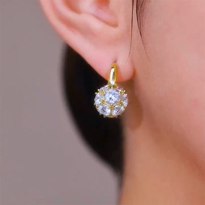 Golden Dusk zirconia earrings(18k gold plated)