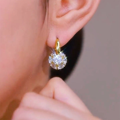 Golden Dusk zirconia earrings(18k gold plated)