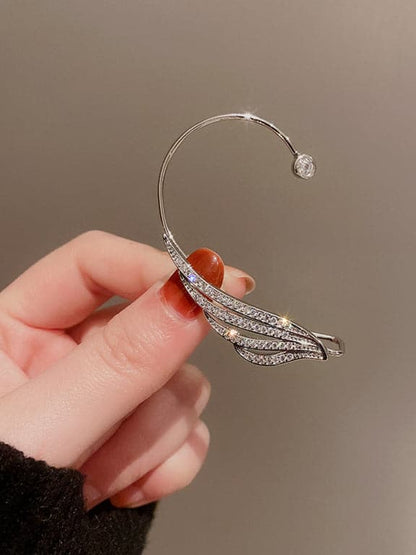 Wing S925 Sterling Silver Earrings (18K White Gold Plated)