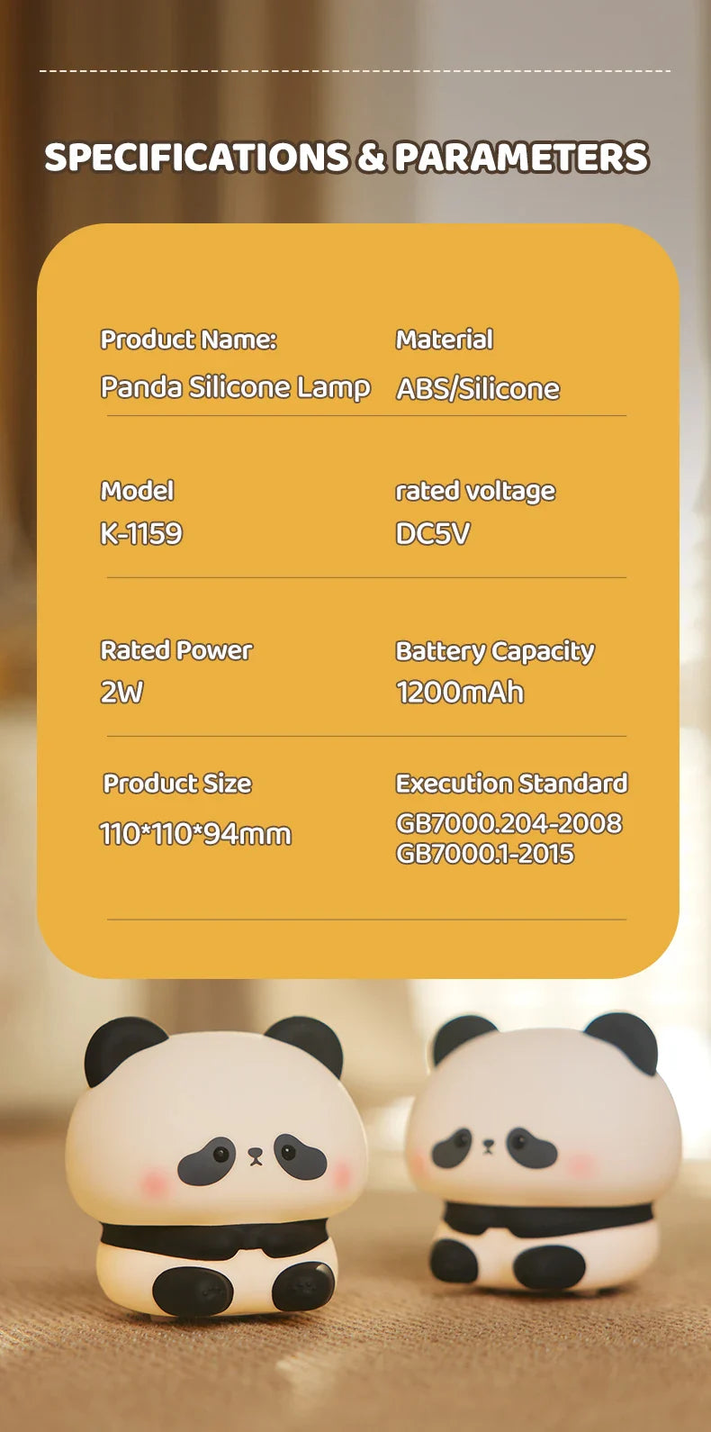 Cute Panda LED Night Lamp