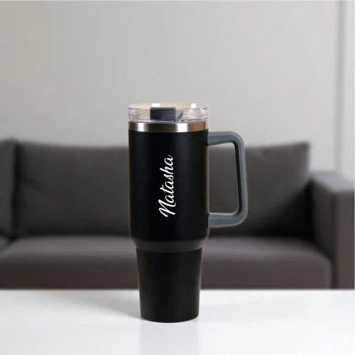Engraved Name Thermal Travel Mug with Handle 1200ml
