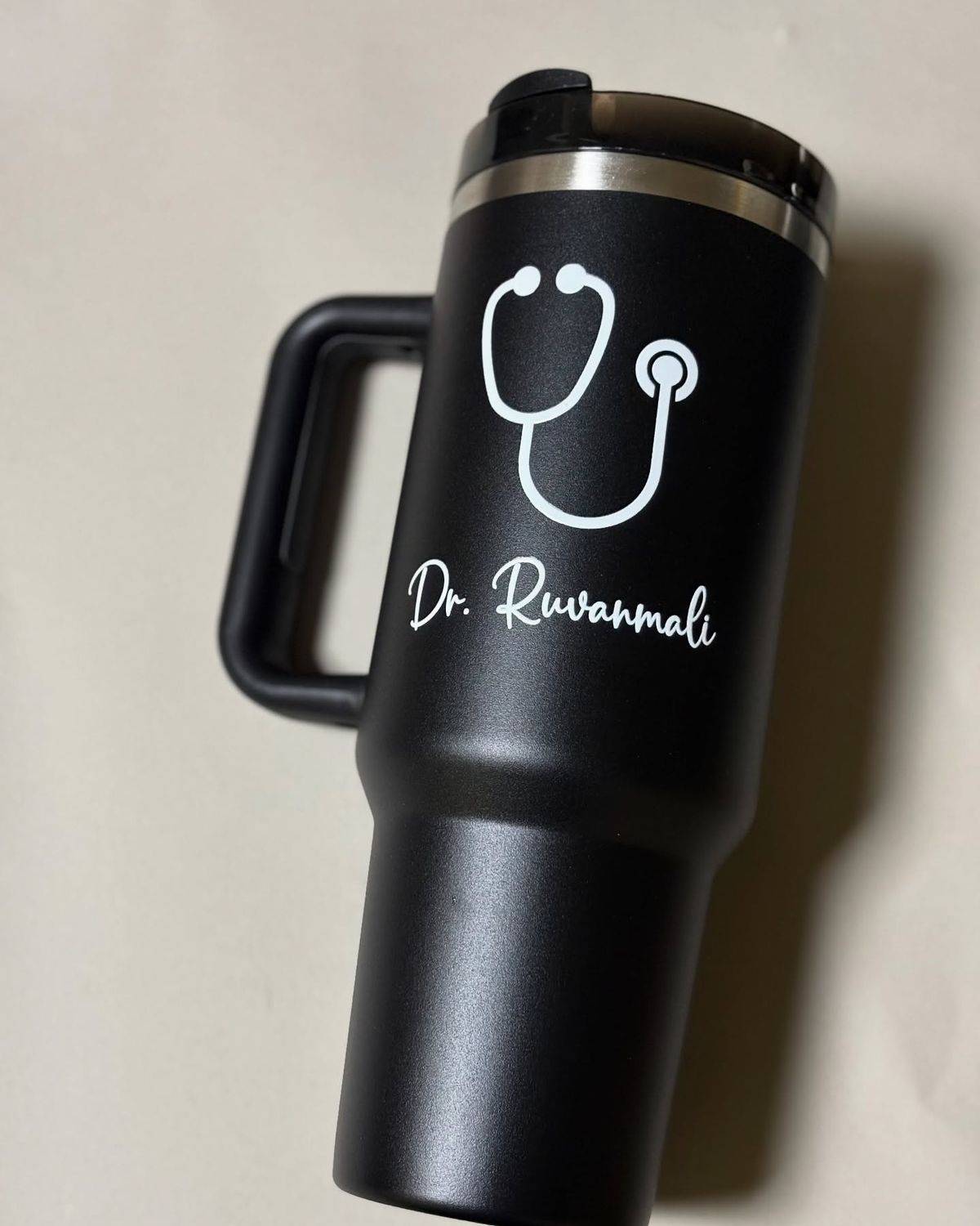 Engraved Name Thermal Travel Mug with Handle 1200ml