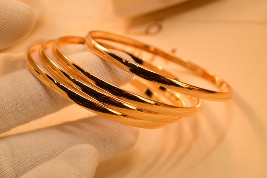 Fancy 24K Gold Plated 4pc Bangles Set for Girls/Women