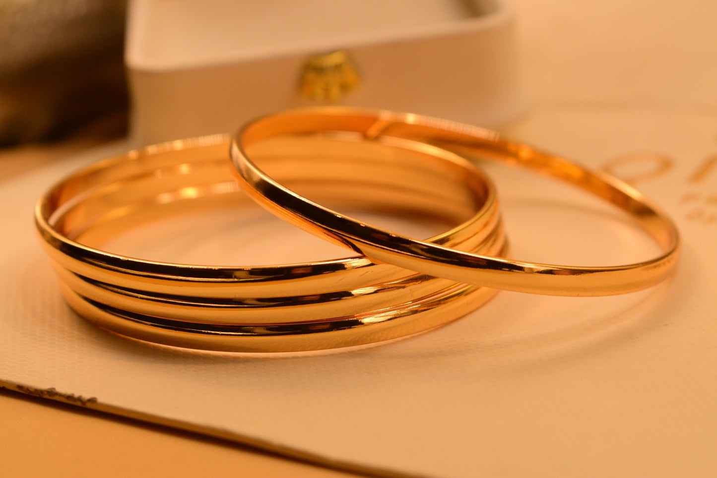 Fancy 24K Gold Plated 4pc Bangles Set for Girls/Women