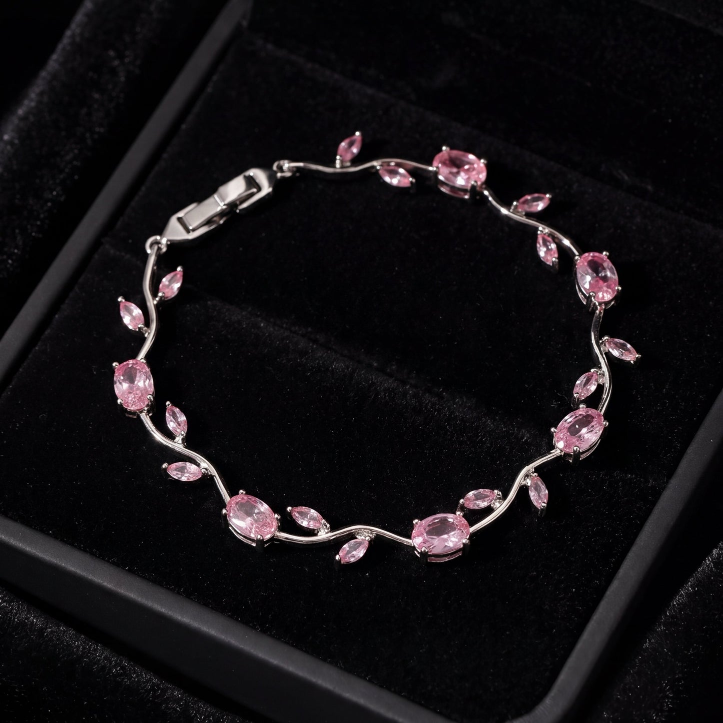 Elegant Silver Plated Tulip Bracelet for Girls/Women