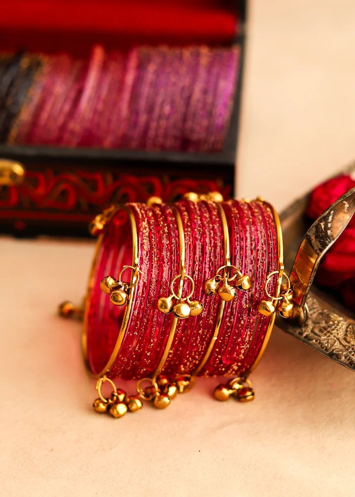 Raindrop Kashmiri Glass Bangles