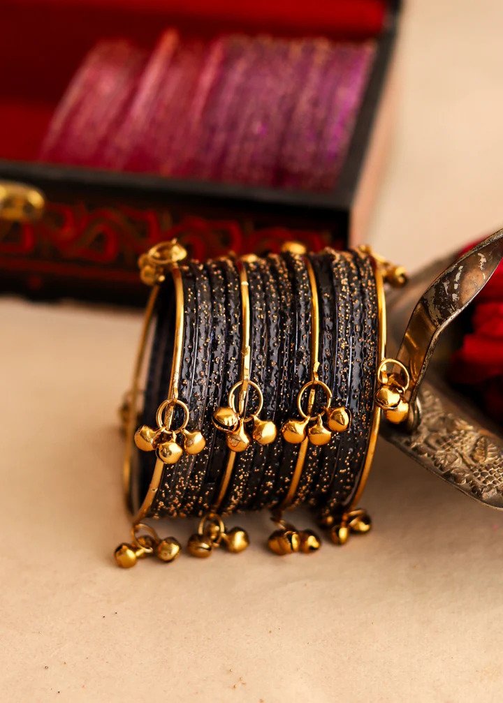 Raindrop Kashmiri Glass Bangles
