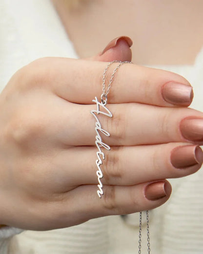 Custom Vertical Name Necklace – Personalized Jewelry Gift
