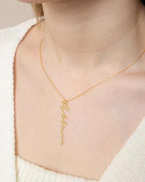Custom Vertical Name Necklace – Personalized Jewelry Gift