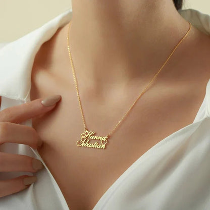 Customized Double Name Heart Necklace