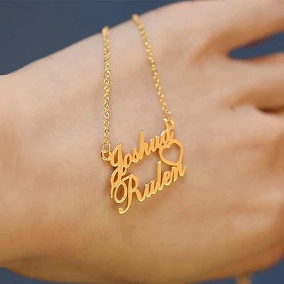 Customized Double Name Heart Necklace