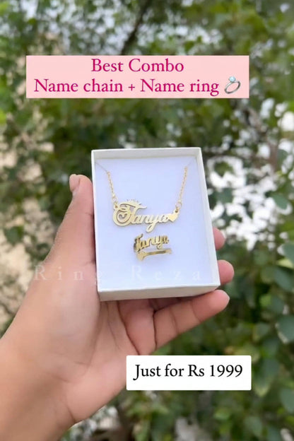 Customized Name Necklace And Ring