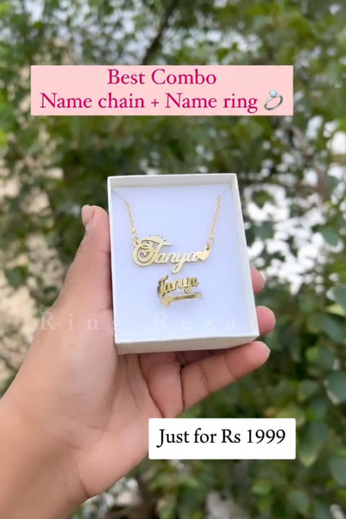 Customized Name Necklace And Ring