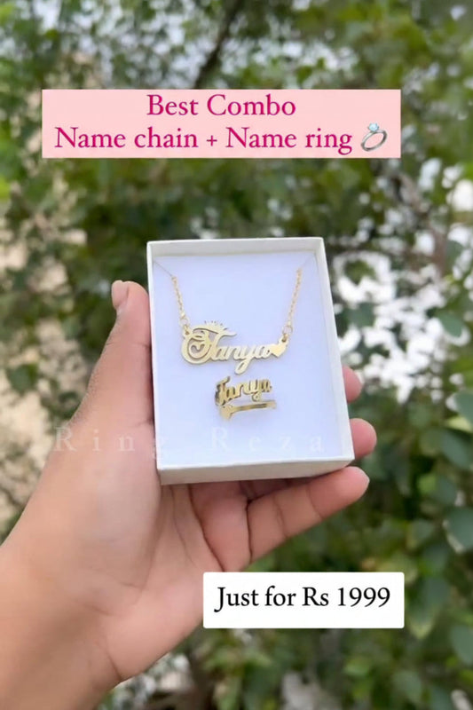 Customized Name Necklace And Ring