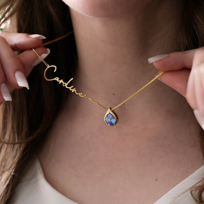 Customized Name Necklace With Stone