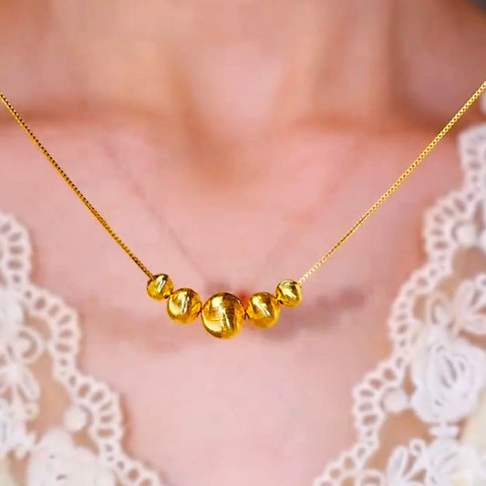 Golden beads necklace(24k gold plated)