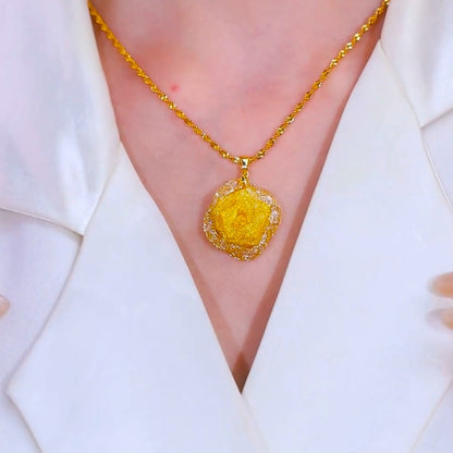 Gold Mesh Rose Necklace(24k gold plated)