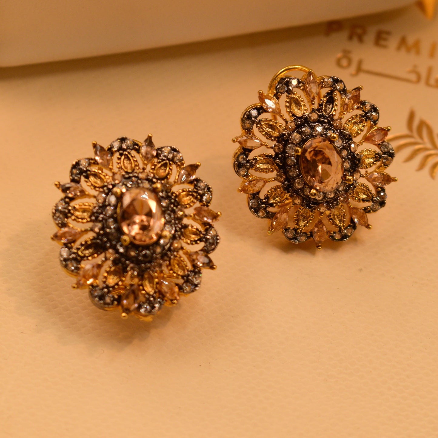 Real Gemstone Gold Plated Earrings For Girls/Women