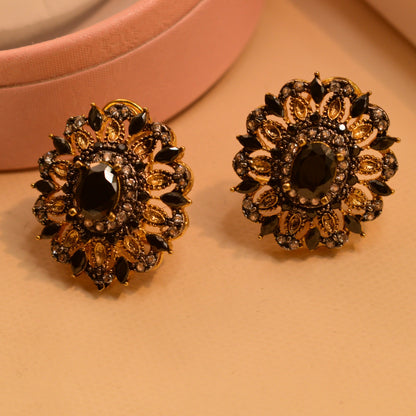 Real Gemstone Gold Plated Earrings For Girls/Women