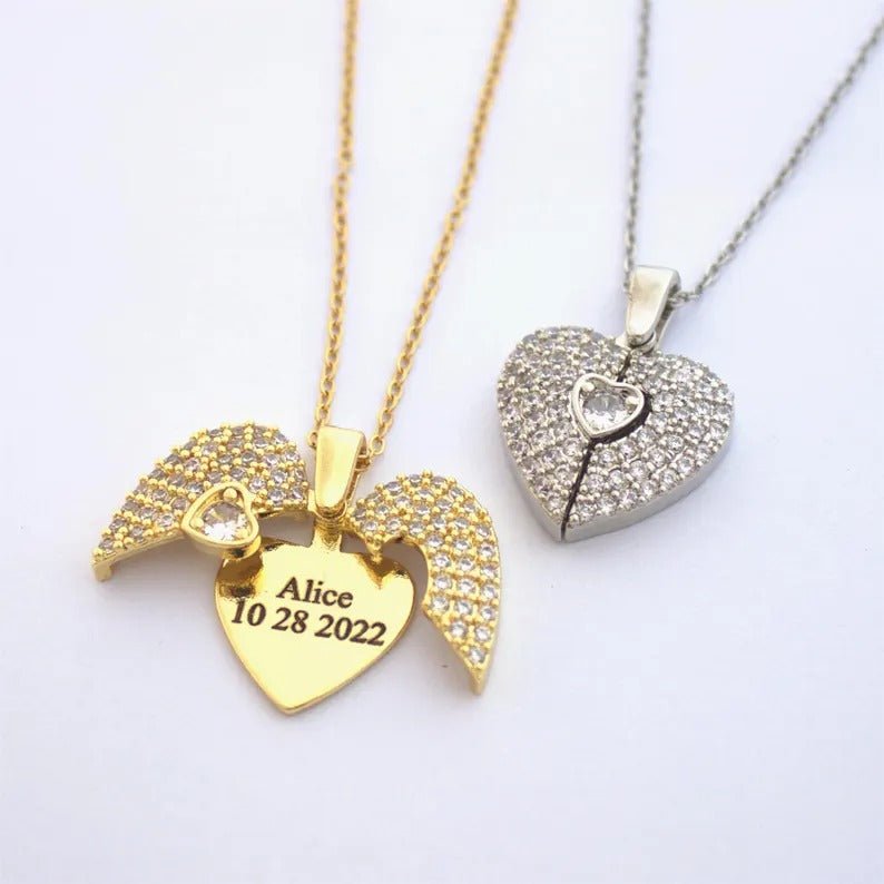 Engrave Name Open Heart Necklace – Personalized Gold & Silver Pakistan