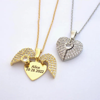 Engrave Name Open Heart Necklace – Personalized Gold & Silver Pakistan