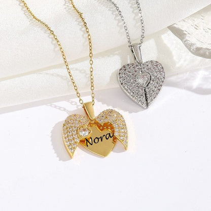 Engrave Name Open Heart Necklace – Personalized Gold & Silver Pakistan