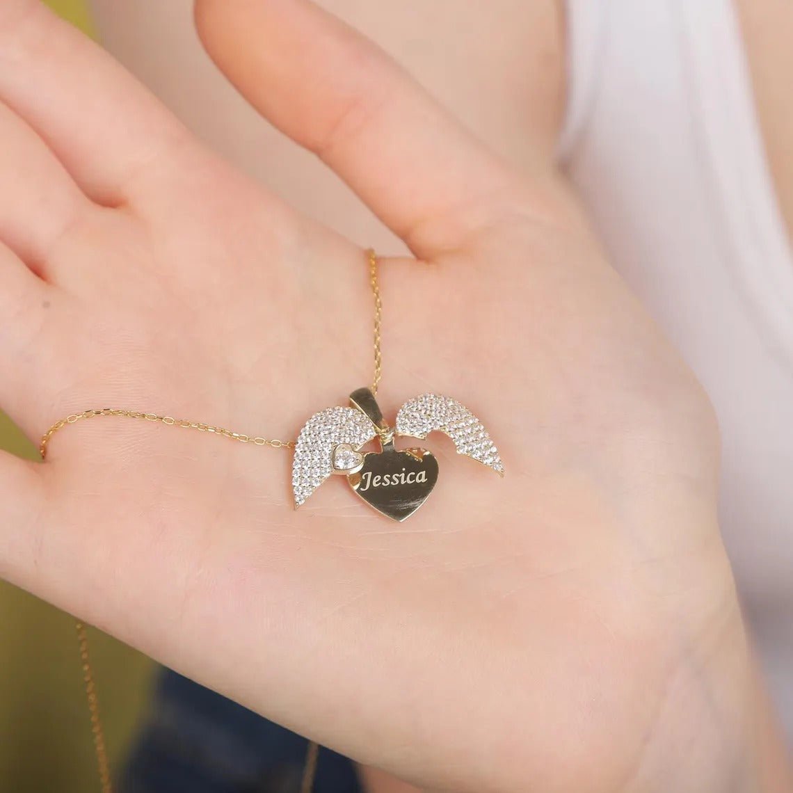 Engrave Name Open Heart Necklace – Personalized Gold & Silver Pakistan