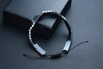 Rough Hematite Adjustable Arrow Bracelet