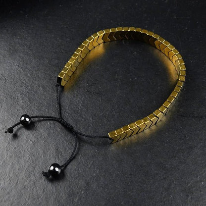 Rough Hematite Adjustable Arrow Bracelet
