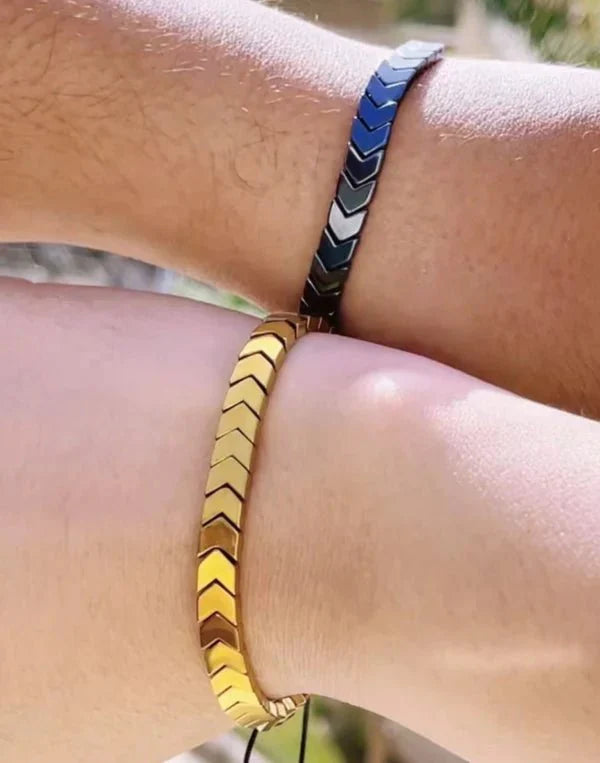 Rough Hematite Adjustable Arrow Bracelet