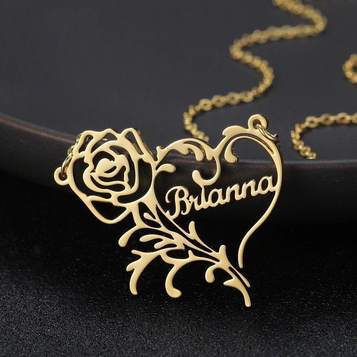 Handmade Rose Heart Necklace