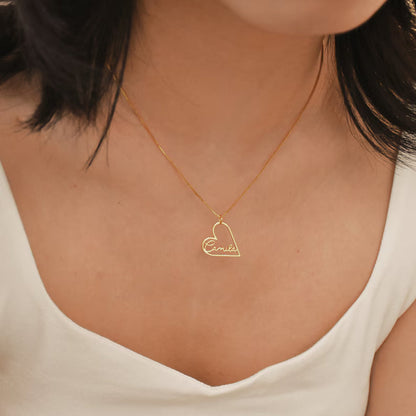 Custom Heart Name Necklace