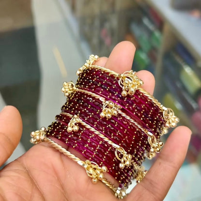 Raindrop Kashmiri Glass Bangles