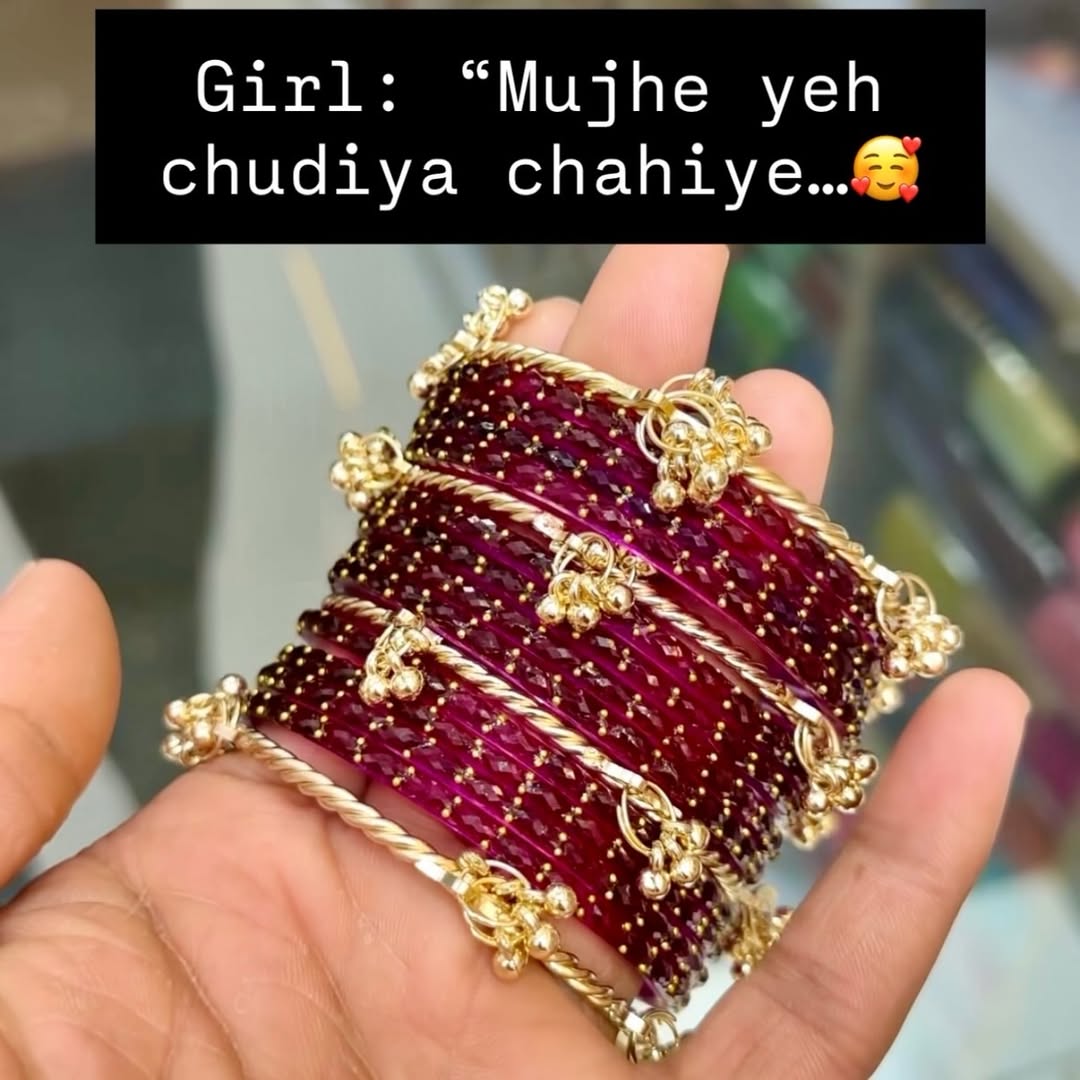 Raindrop Kashmiri Glass Bangles