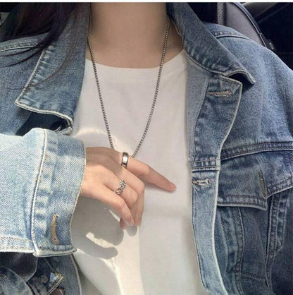 Steel Ring Necklace